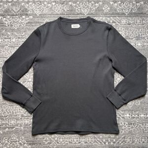 Taylor Stitch Thermal Waffle Knit Shirt Mens L 42 Gray Huckberry Organic Cotton